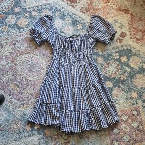 Blue and White Checkered Dress